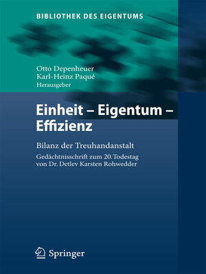 cover image of Einheit--Eigentum--Effizienz